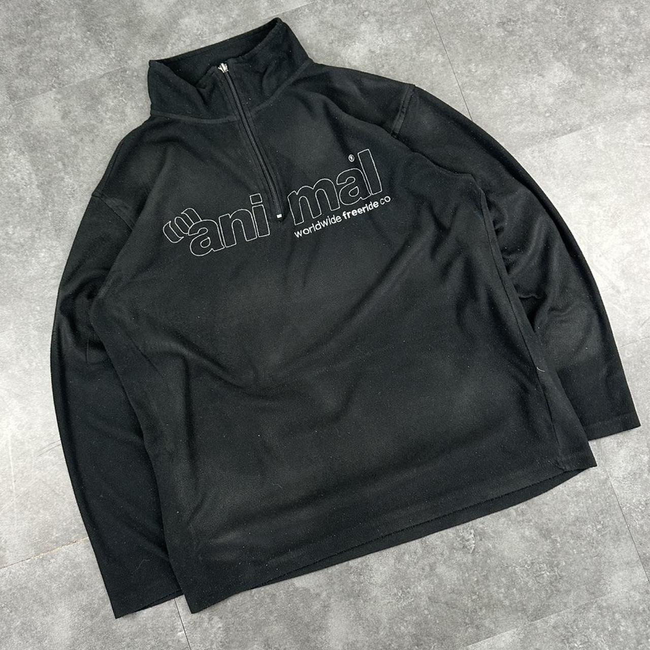 Animal 90s Y2k 1/4 zip embroidered logo Sweatshirt