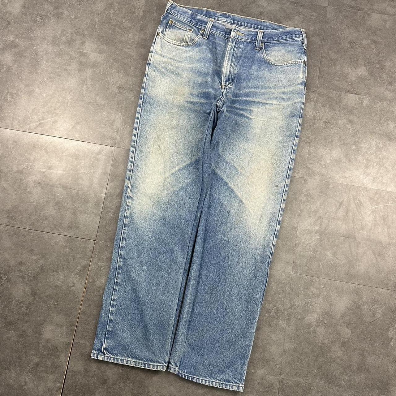 Carhartt 2000s dungaree workwear comfort fit denim cargo trousers