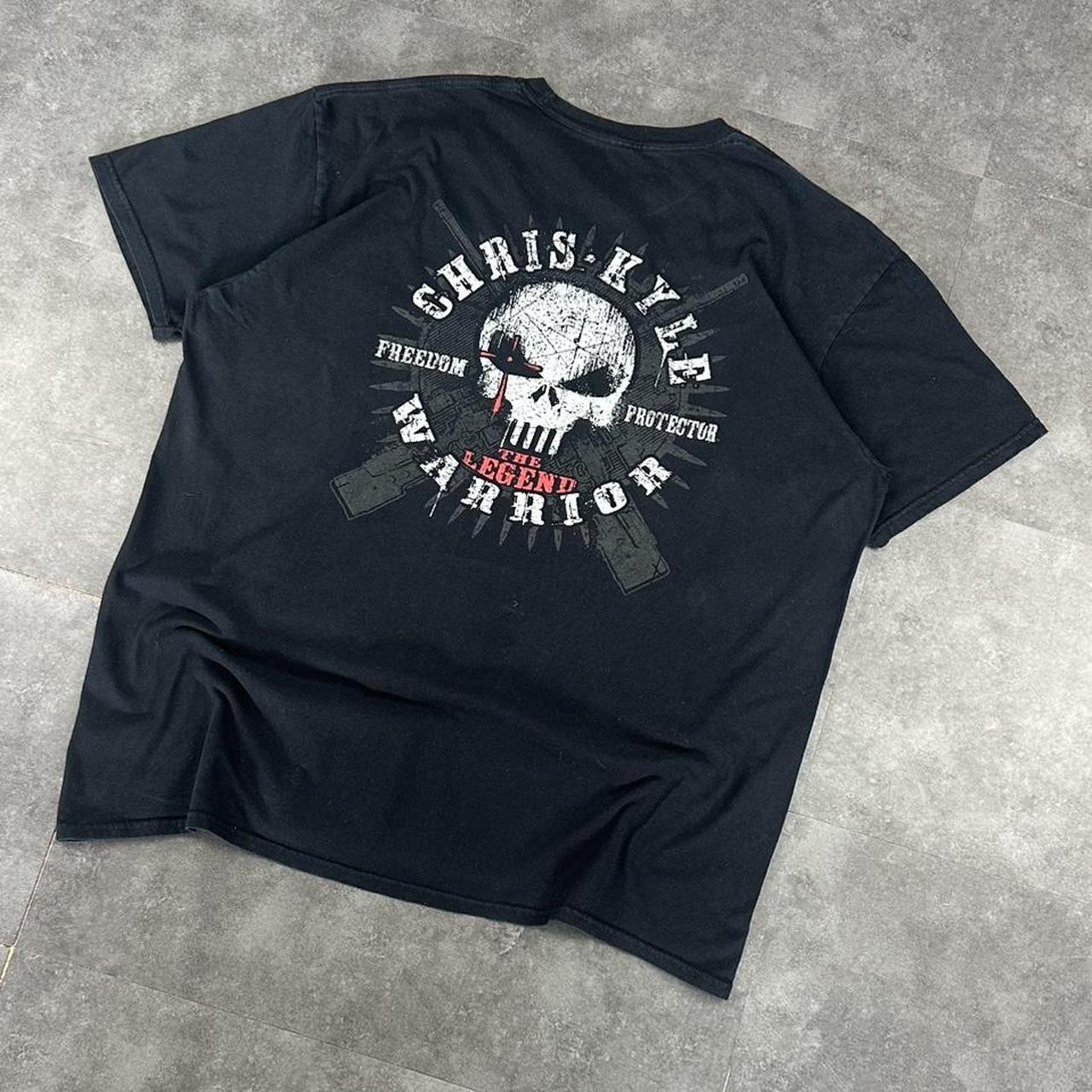 Chris Kyle T Y2K 90s print graphic Skull logo T shirt