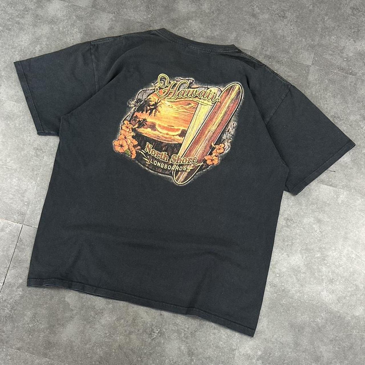 Anvil 90s Y2K Hawaii longboards Honduras print graphic logo shirt