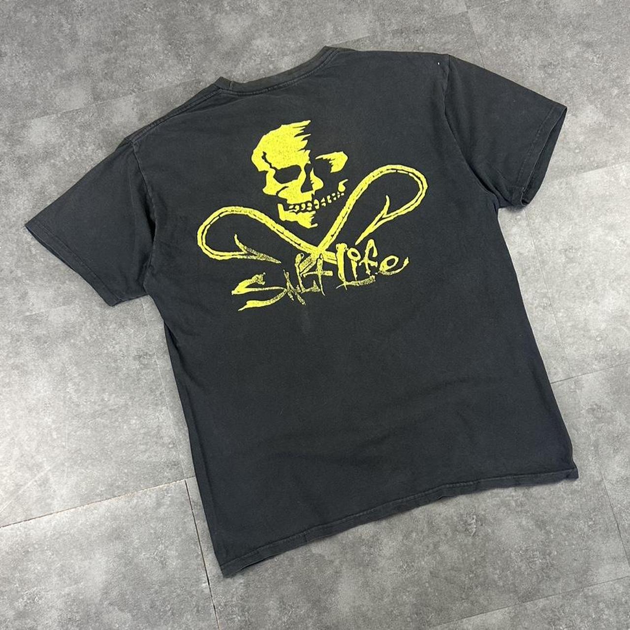 Salt life 90s printed graphic skull and hook logo T shirt
