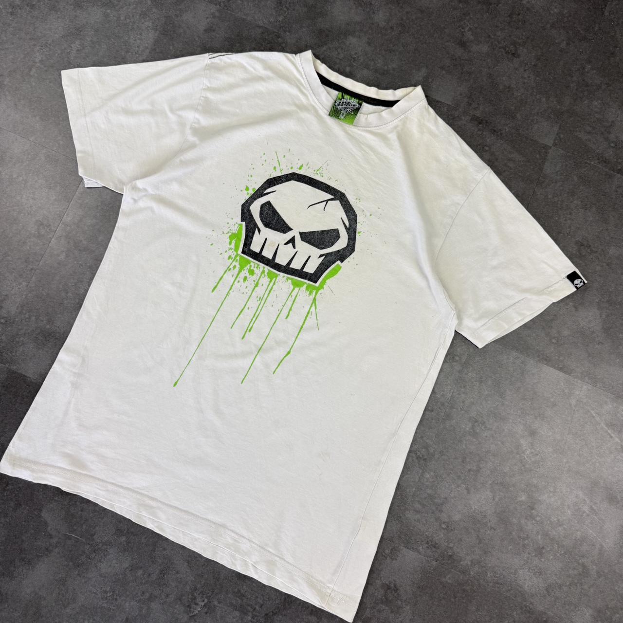 No Fear 2000s Print graphic Skull logo T shirt
