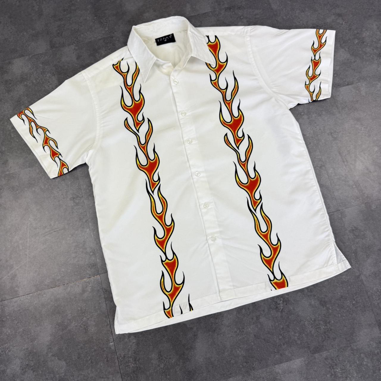 Urban spirit 2000s vintage 90s Y2K lightweight Summer racing button down bowling Shirt