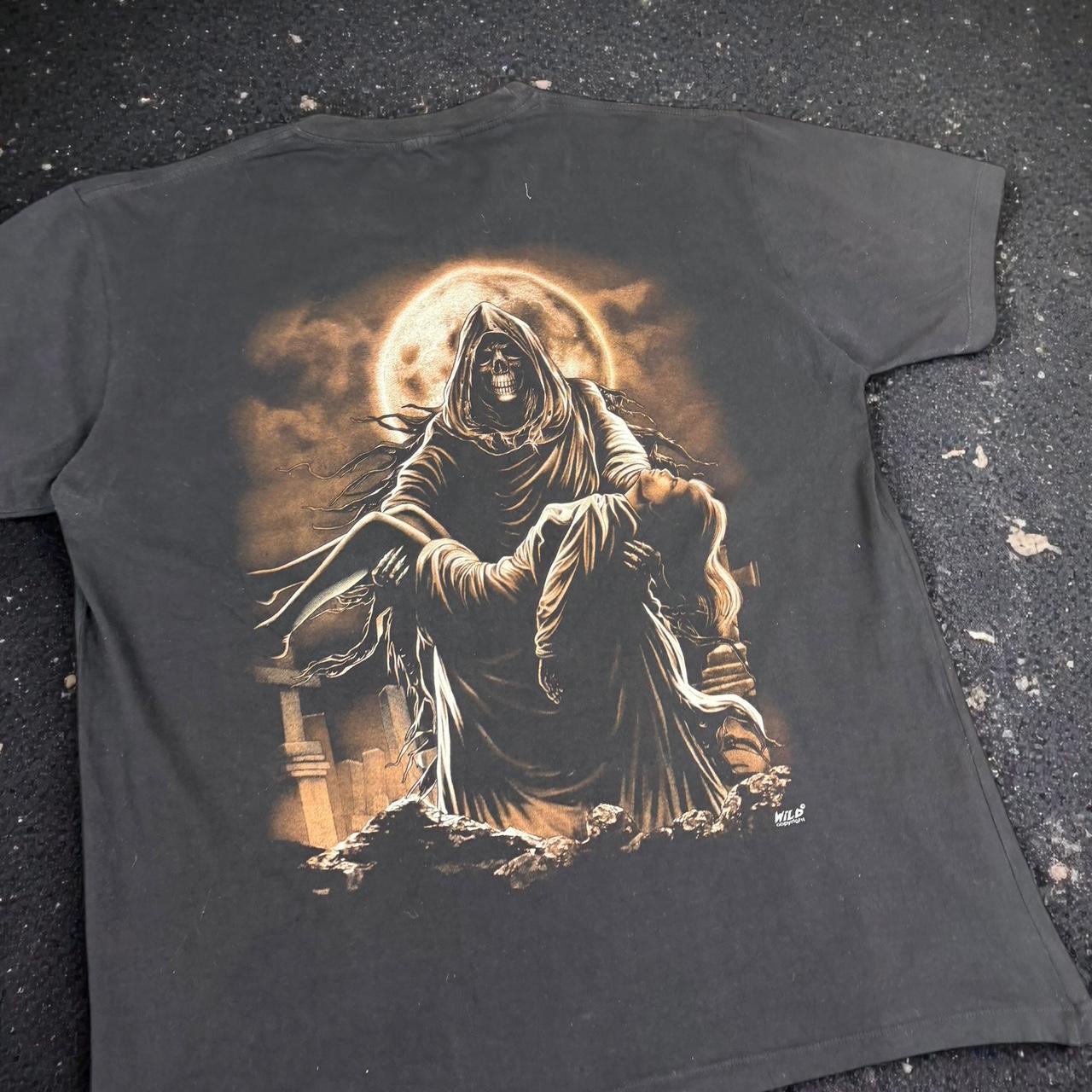 Skeleton skull Vintage Y2K hip hop grunge T Shirt