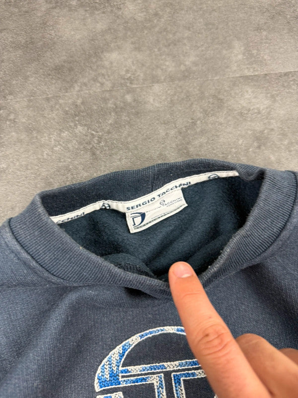 Sergio Tacchini Vintage 90s Spellout Sweatshirt Y2k Embroidered Logo