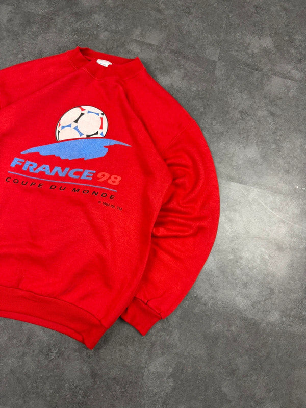 Rare Vintage France 98 World Cup Football Print Sweatshirt