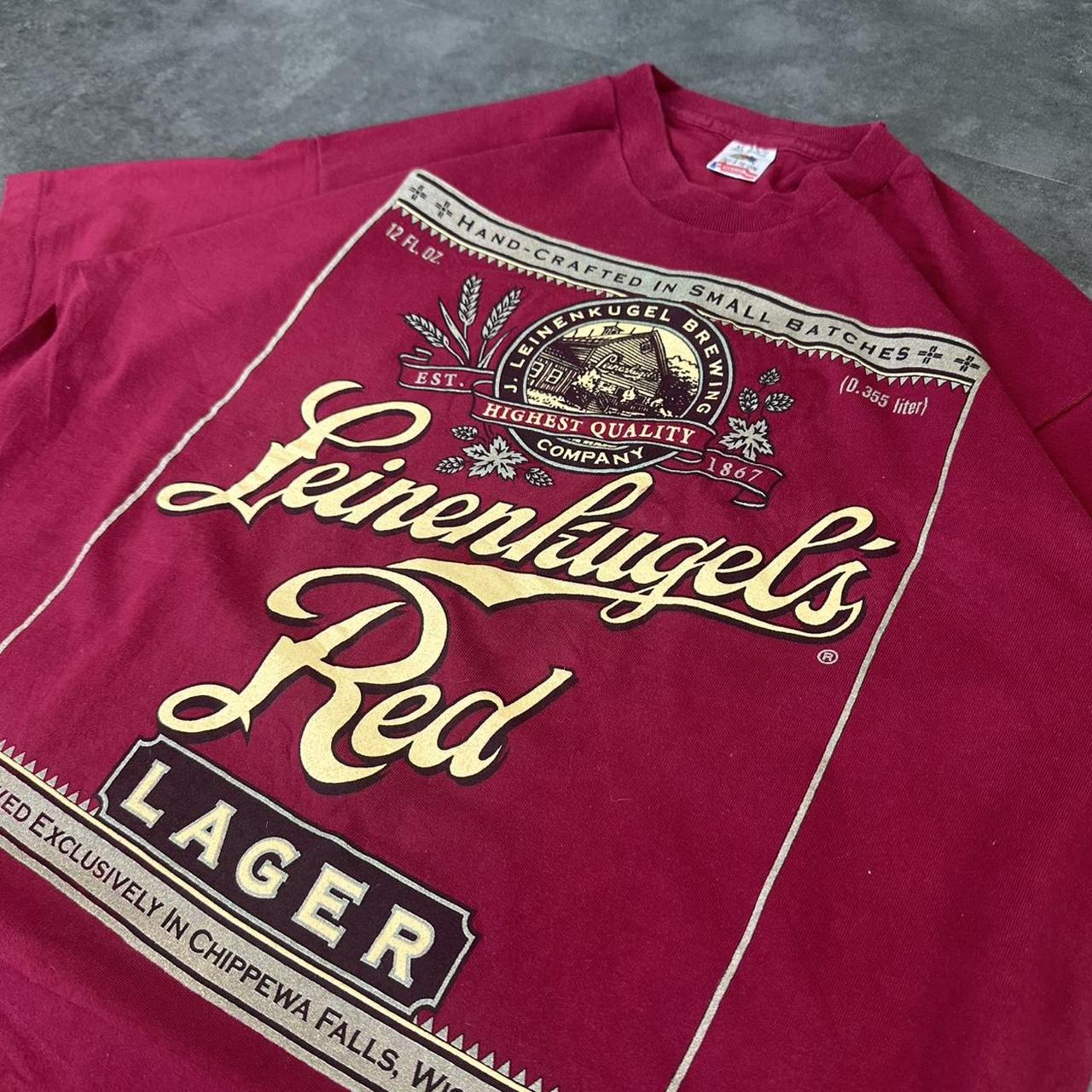 Fruit Of The Loom 2000s Print graphic German Lager logo T shirt