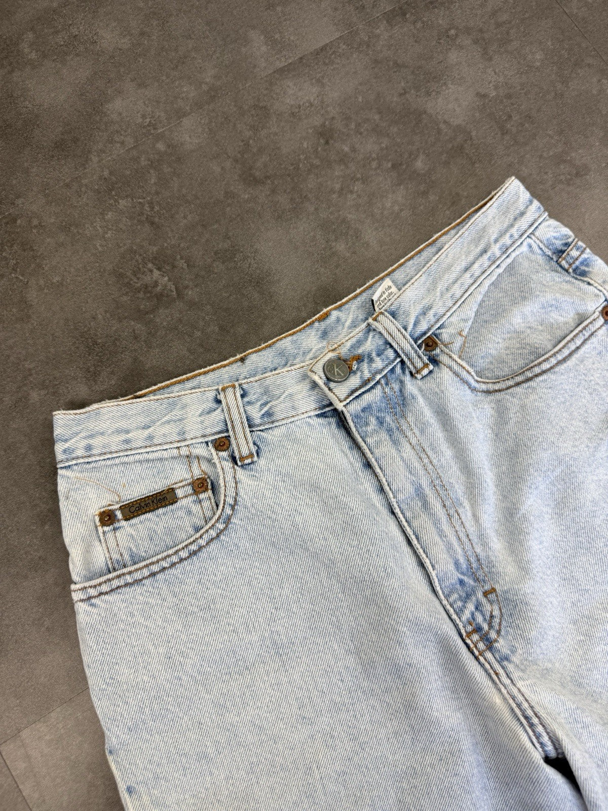 Calvin Klein Jorts Denim Jeans Shorts 90s/Y2K Baggy Made in USA Vintage 29W