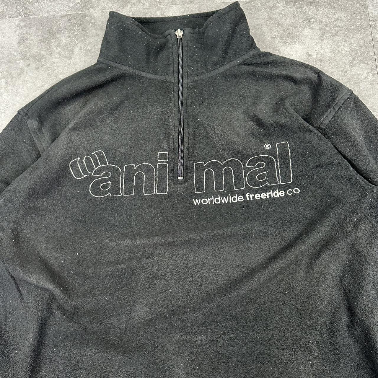 Animal 90s Y2k 1/4 zip embroidered logo Sweatshirt