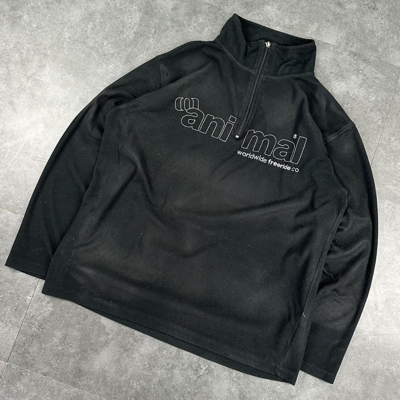 Animal 90s Y2k 1/4 zip embroidered logo Sweatshirt