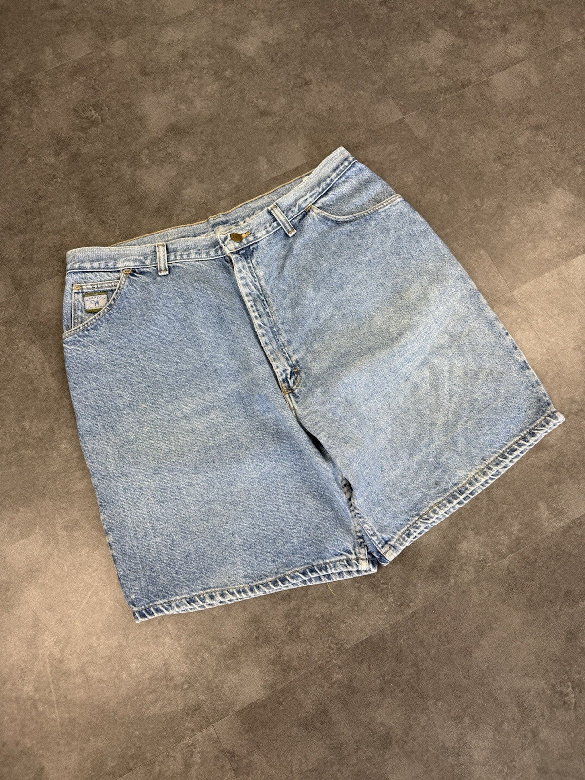Wrangler Vintage Baggy Carpenter 90s Y2K Denim Jorts Shorts Skater Workwear 34W