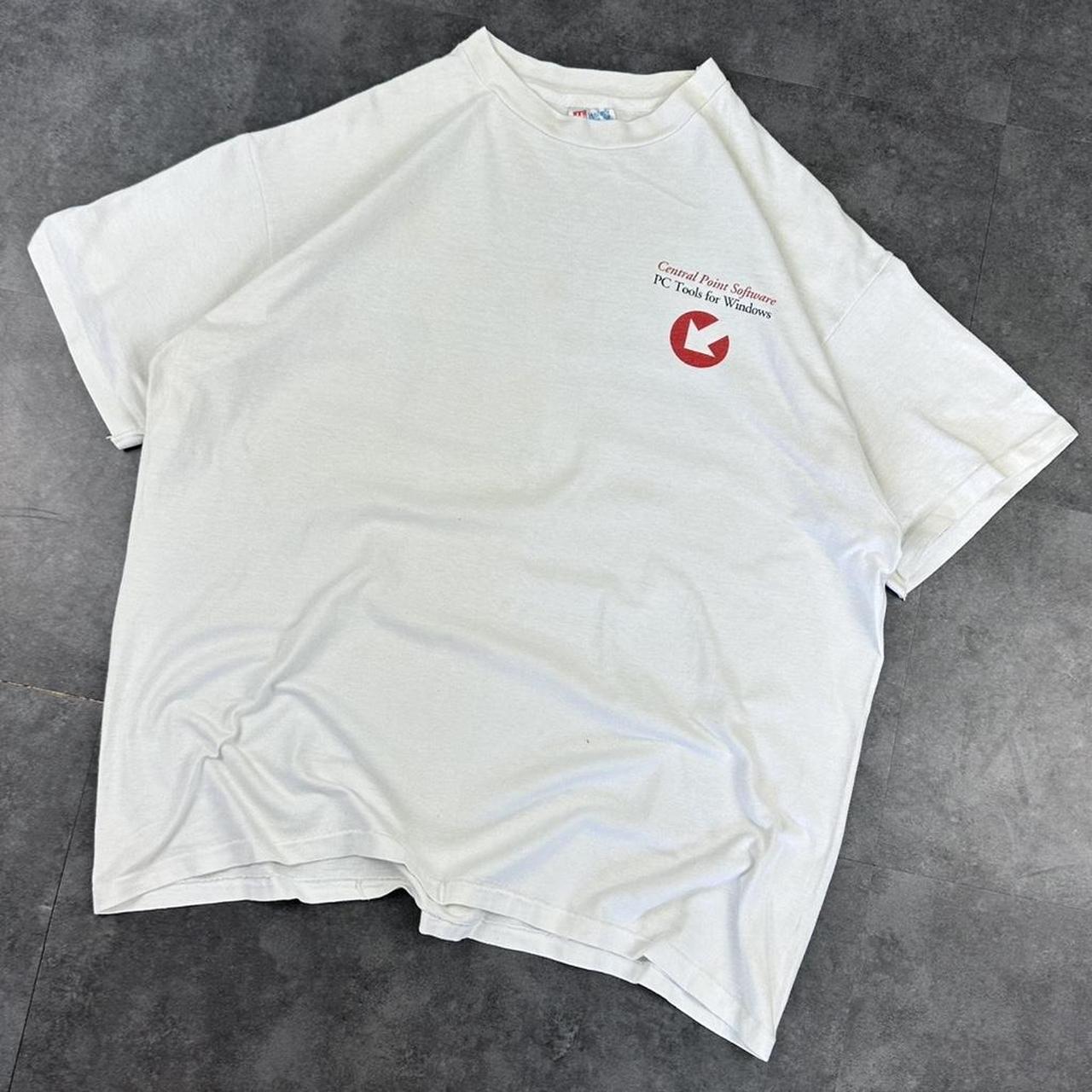 Hanes Beefy T 2000s cotton central point software graphic print spellout T shirt