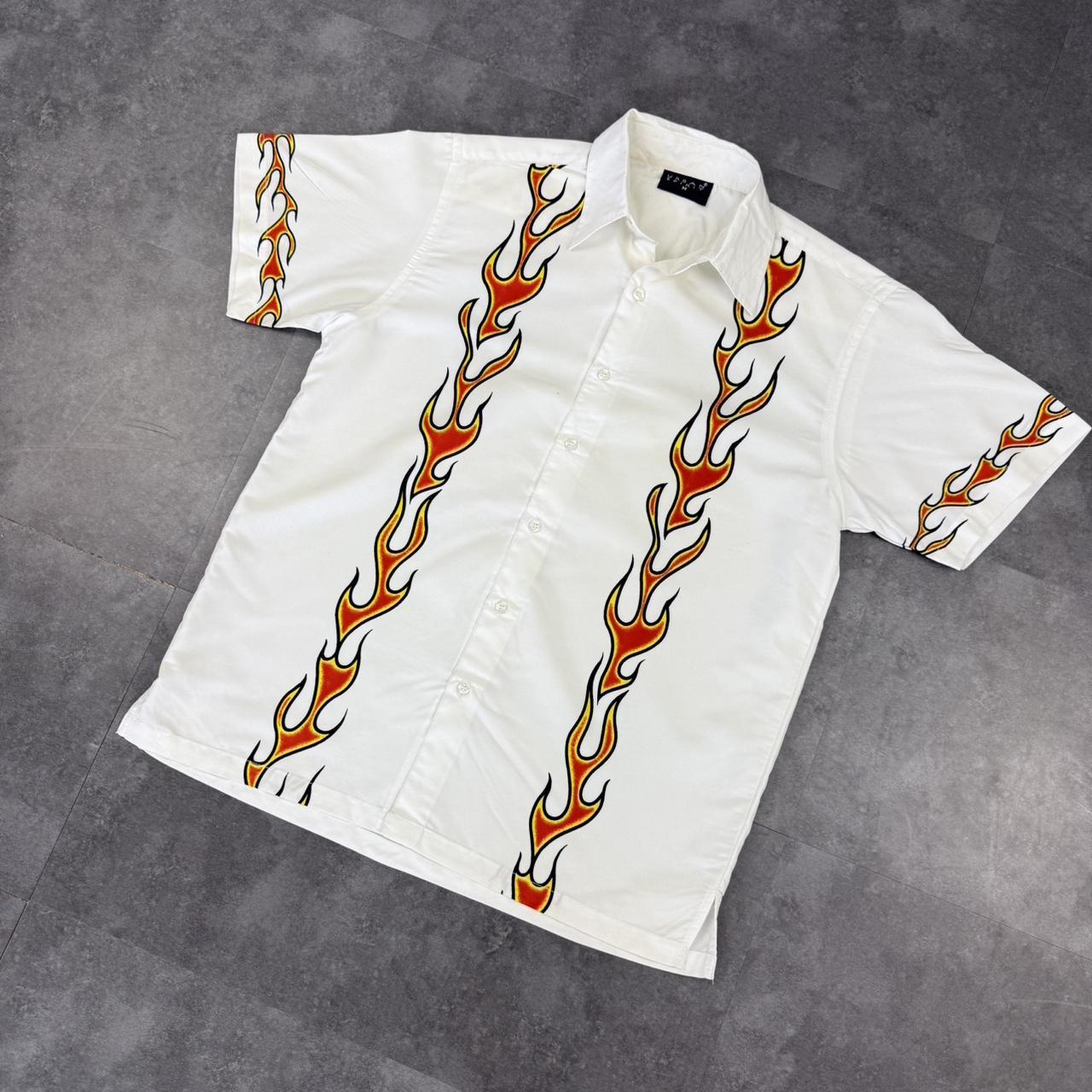 Urban spirit 2000s vintage 90s Y2K lightweight Summer racing button down bowling Shirt