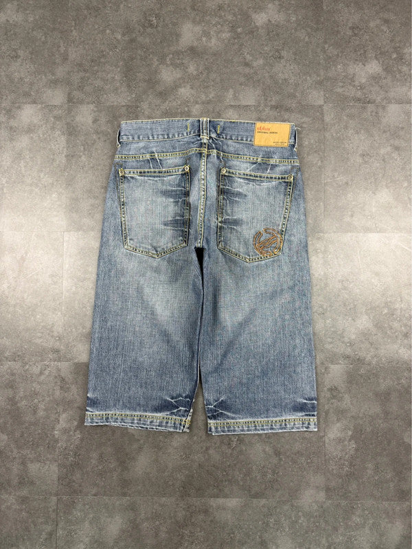 2000s HipHop Vintage Embroidered Denim Shorts Jorts y2k 90s