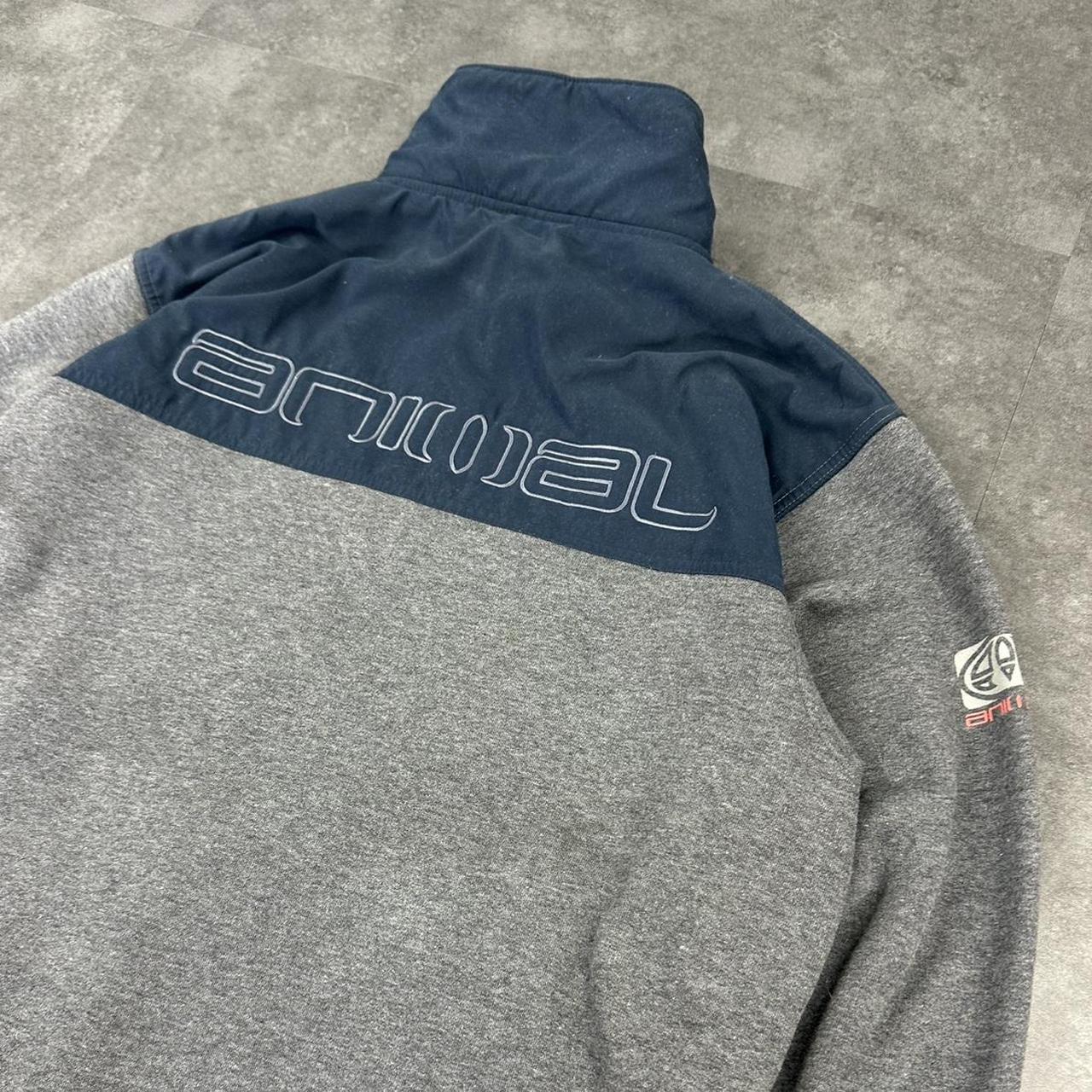Animal 2000s vintage Spellout embroidered full zip up Sweatshirt