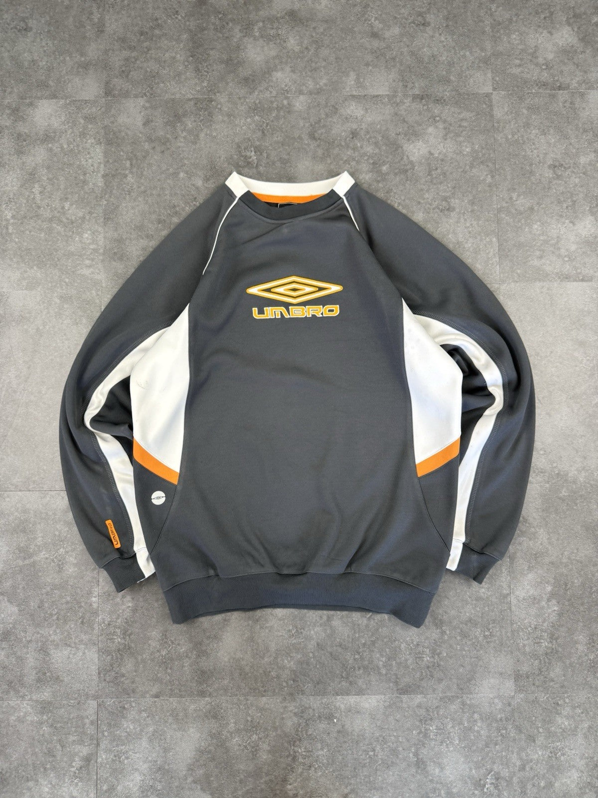 Umbro Vintage Spellout 2 Tone Training Sweatshirt 90s Sportswear Football Size S