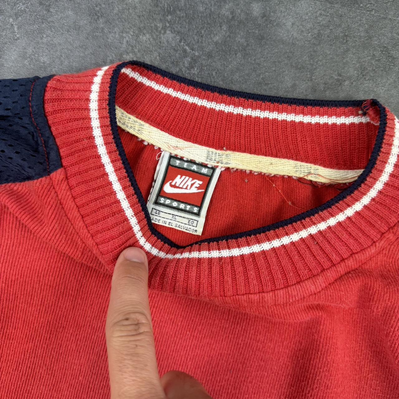 Nike vintage 90s basketball style mesh sleeve embroidered T shirt