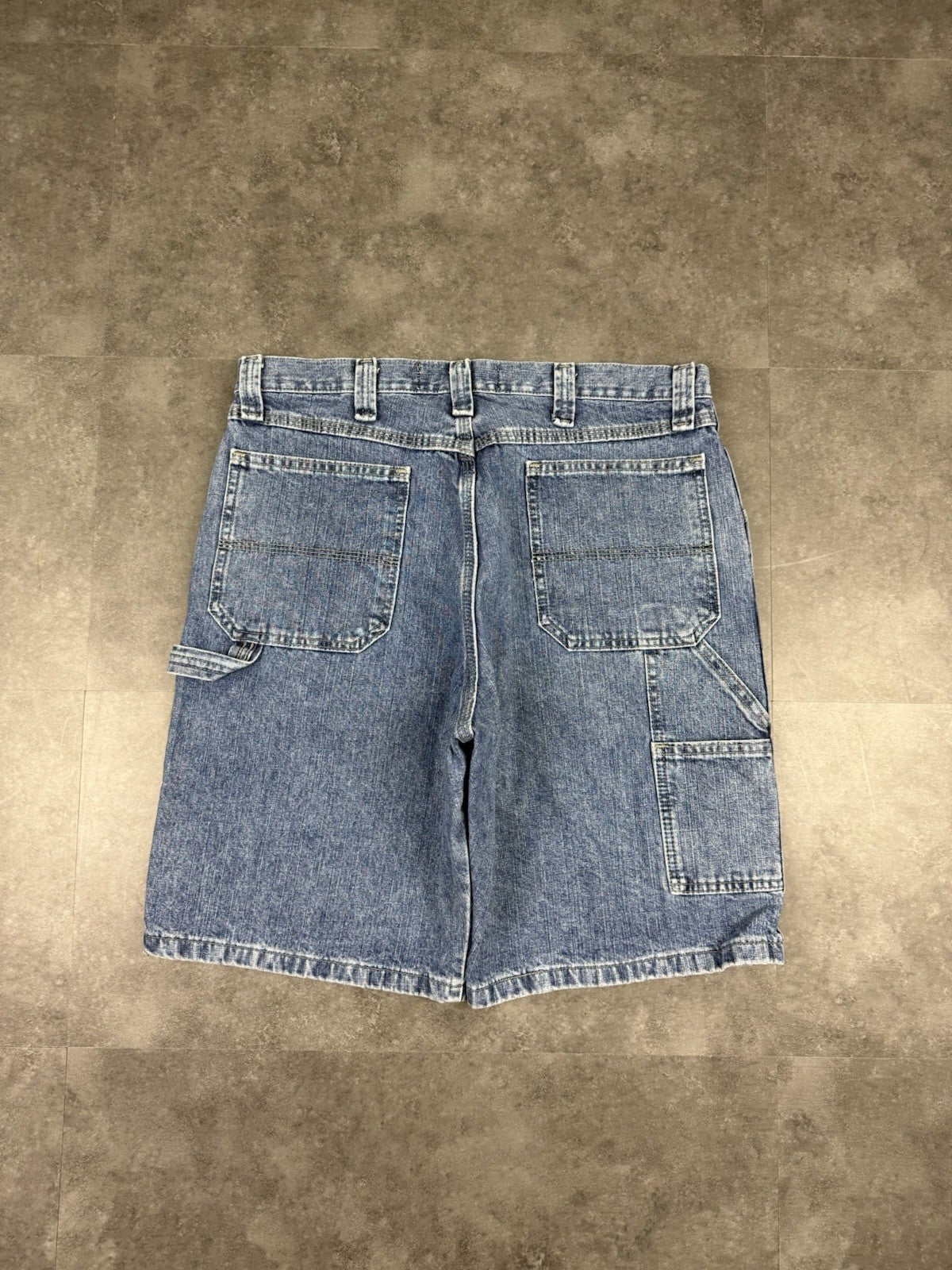 Wrangler Vintage Baggy Carpenter 90s Y2K Denim Jorts Shorts Skater Workwear 34W