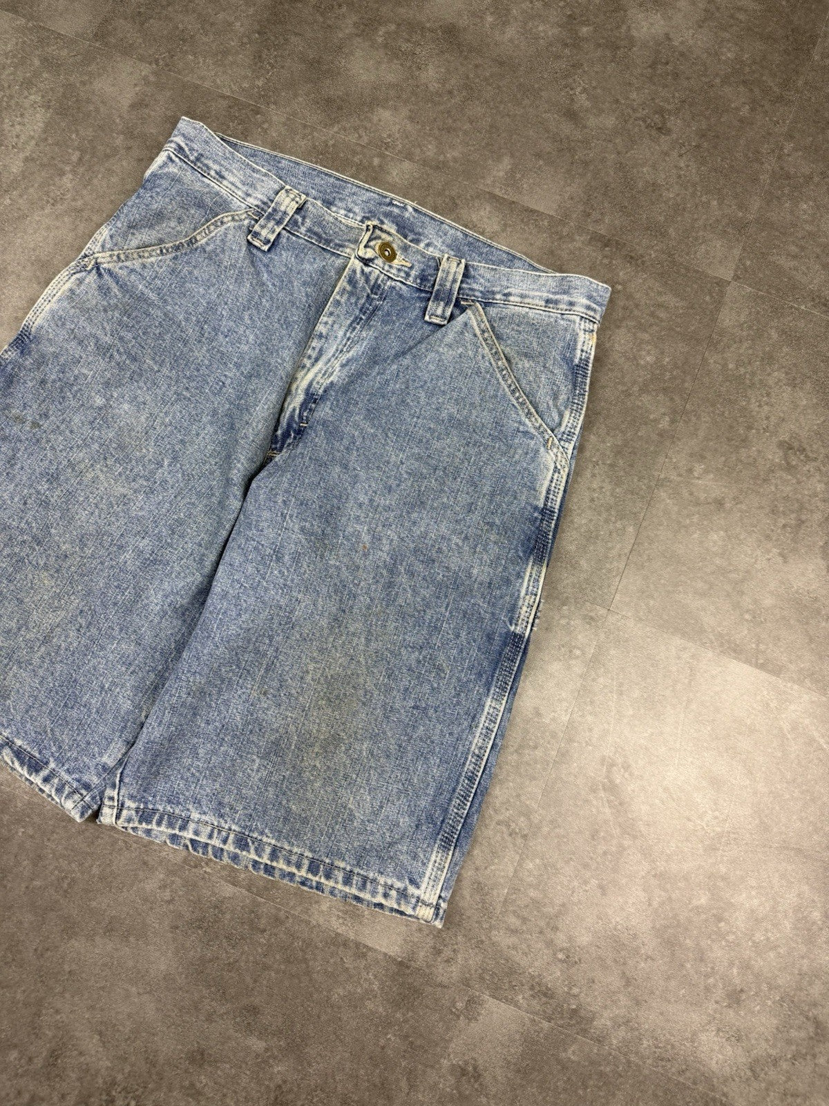 Wrangler Vintage Baggy Carpenter 90s Y2K Denim Jorts Shorts Skater Workwear 36W