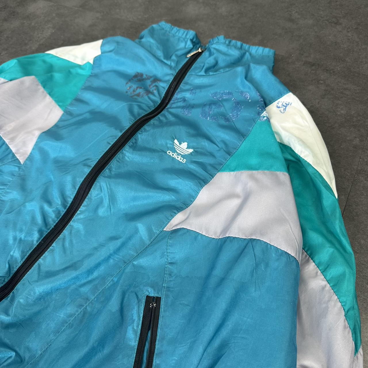 Adidas Vintage 90s button up waterproof cropped Jacket / windbreaker