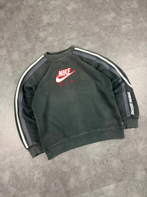 Nike Air Vintage 2000s Sweatshirt Spellout Y2k 90s Big logo Black