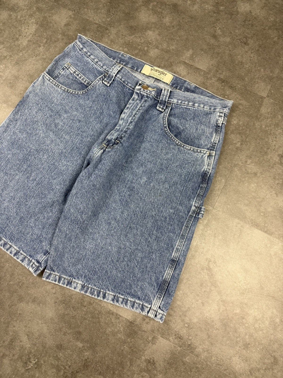 Wrangler Vintage Baggy Carpenter 90s Y2K Denim Jorts Shorts Skater Workwear 34W