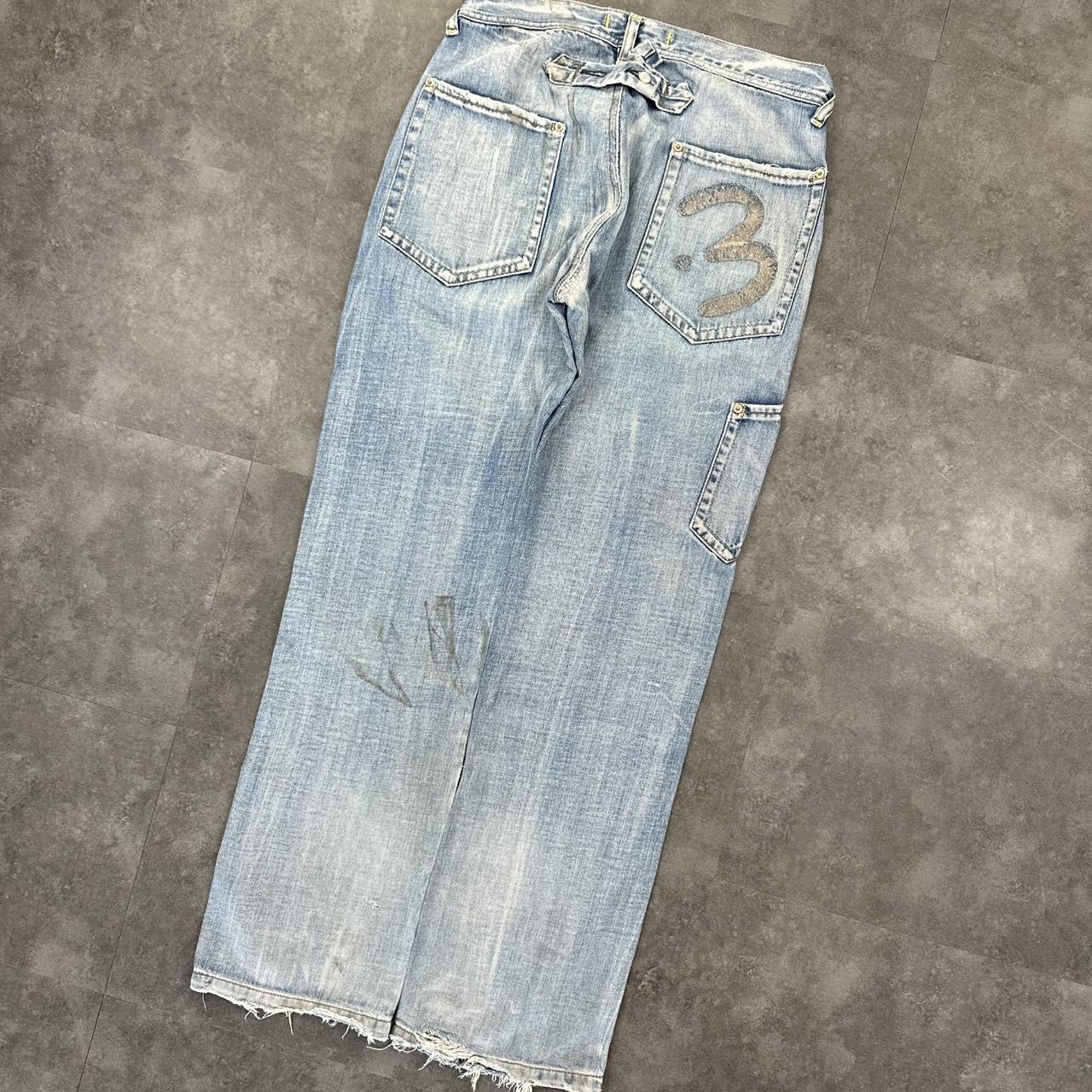 Japanese style hiphop 2000s embroidered jeans