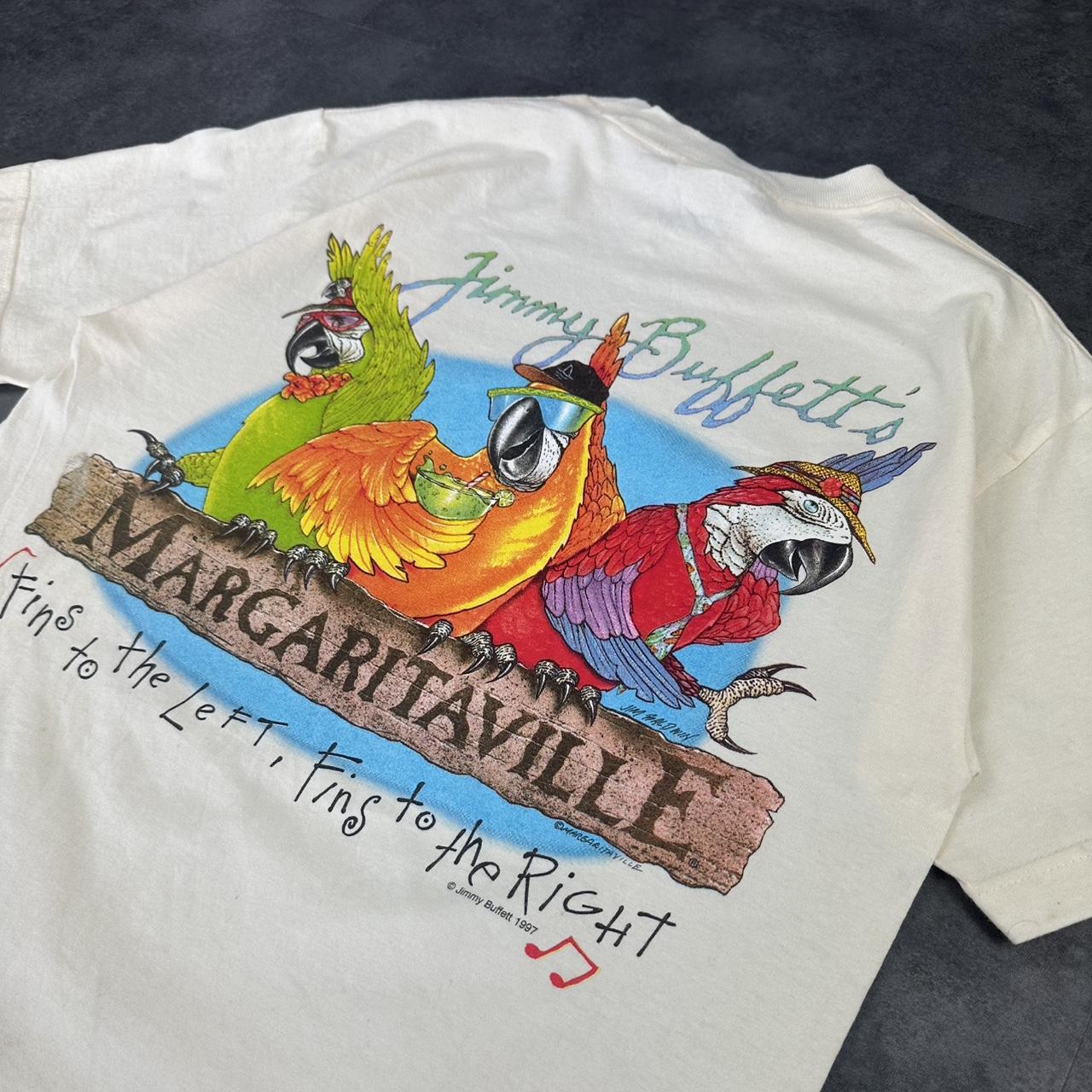 Jimmy Buffet T Y2K 90s Margaritaville parrot print graphic logo T shirt