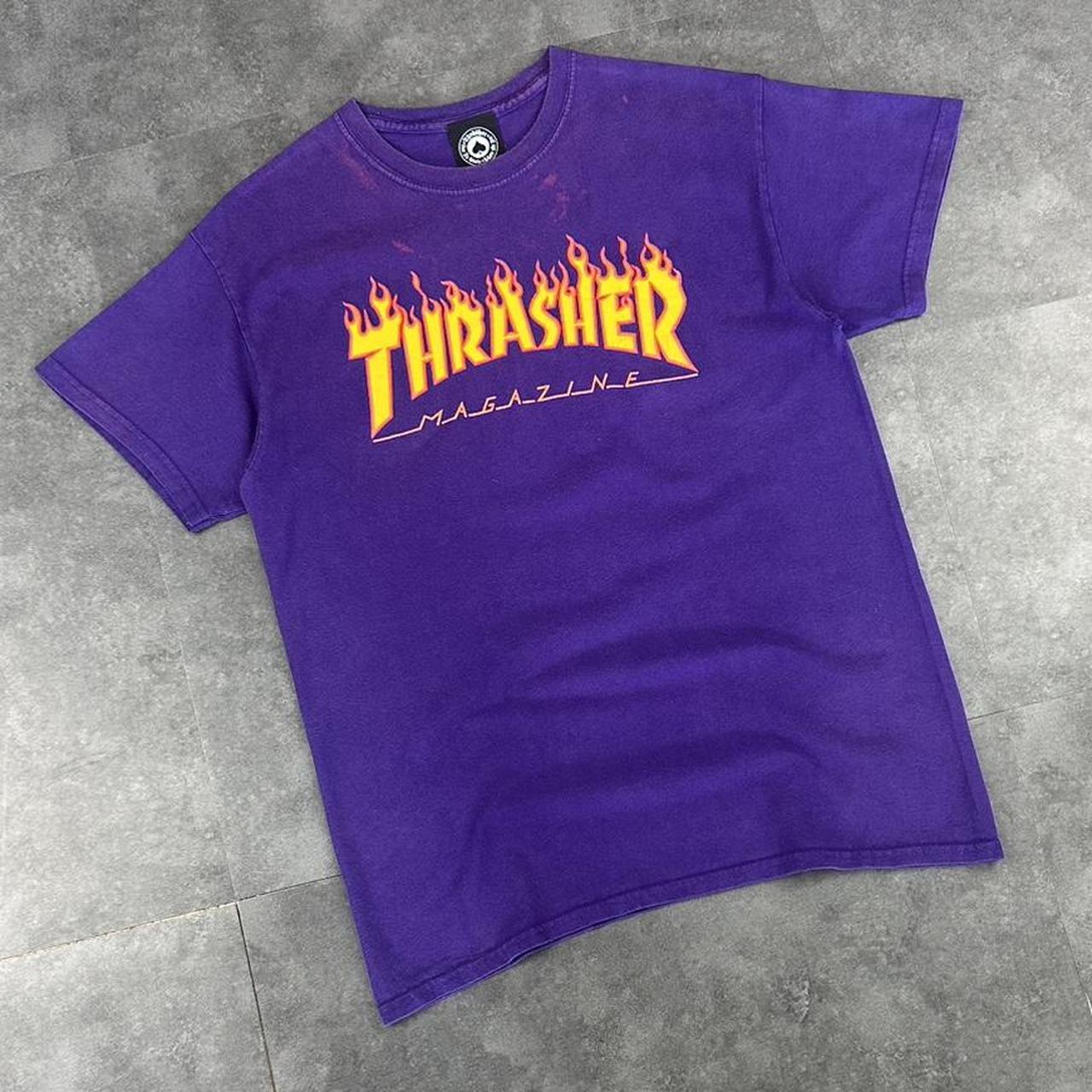 Thrasher T 2000s Print Flaming Logo design graphic T shirt