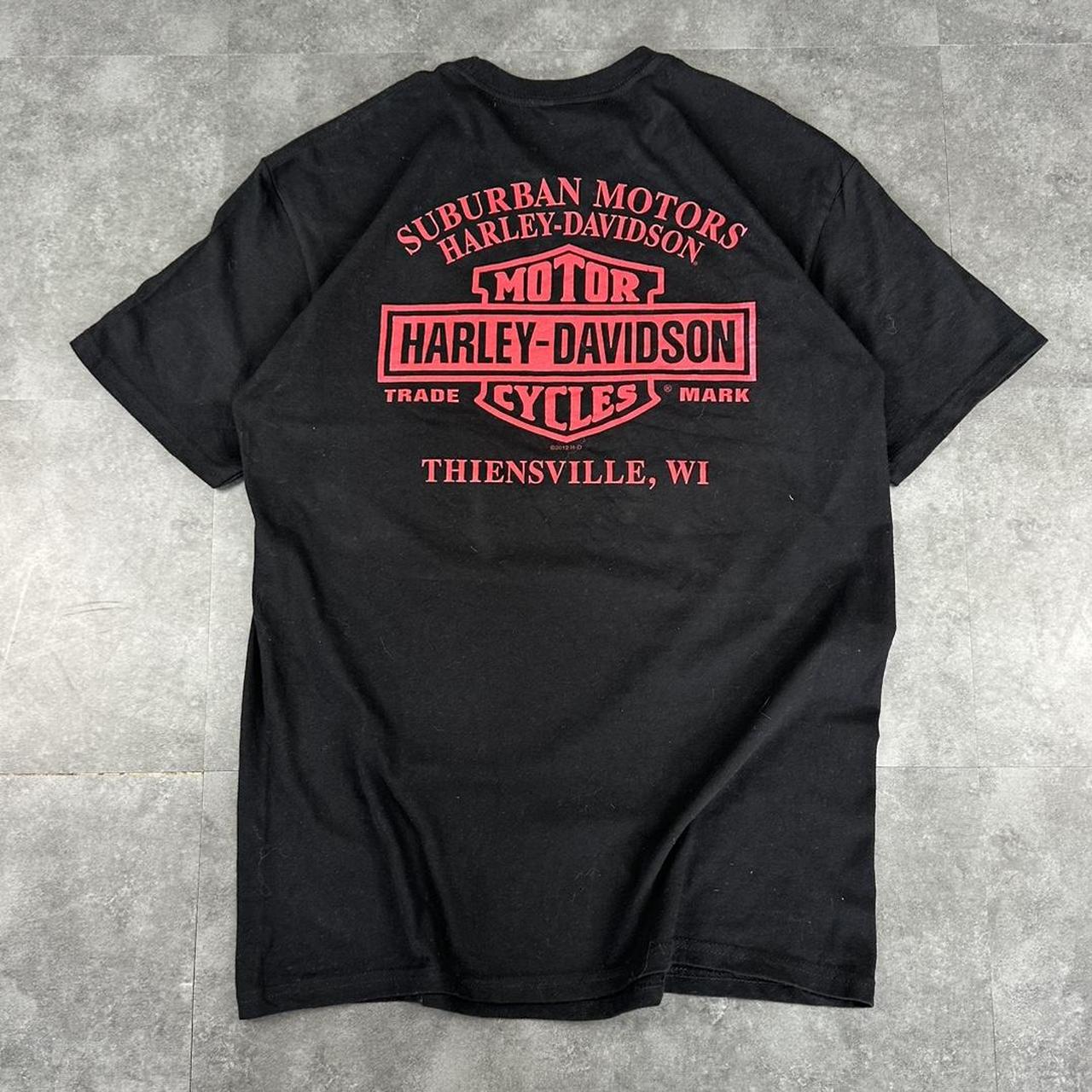 Harley Davidson 2000s biker motorcycle logo Spellout graphic T shirt