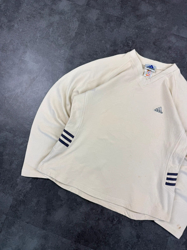 Adidas 90s Embroidered Sweatshirt Mini Logo retro y2k sportswear Cream