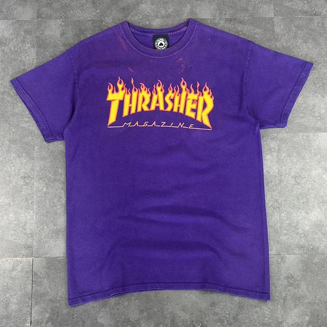 Thrasher T 2000s Print Flaming Logo design graphic T shirt