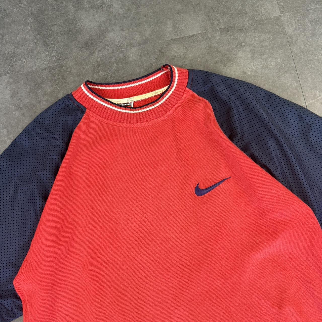 Nike vintage 90s basketball style mesh sleeve embroidered T shirt