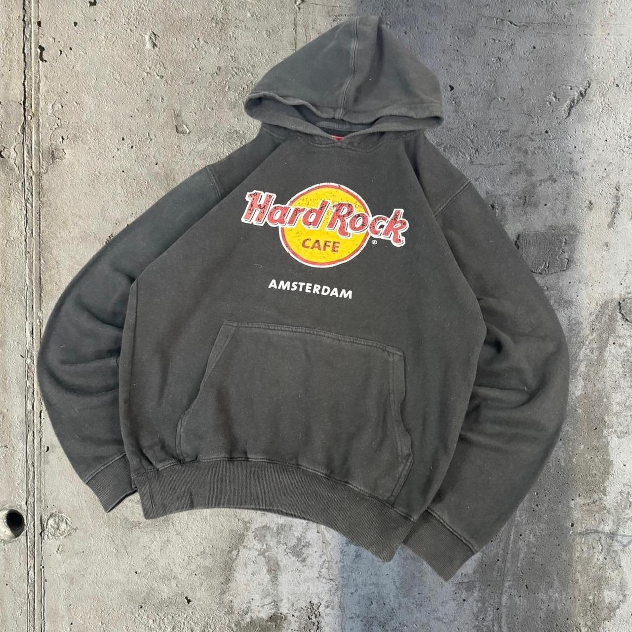 Hard Rock Cafe Amsterdam Y2K Classic logo spellout hoodie