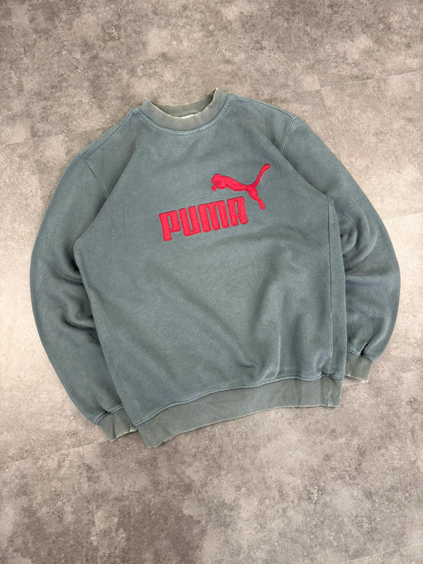 Puma Vintage 90s Embroidered Spellout Sweatshirt Y2k Sportswear