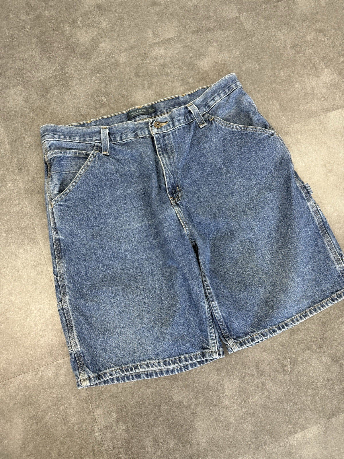 Faded Glory Vintage Baggy Carpenter 90s Y2K Denim Jorts Shorts Skate Workwear 38