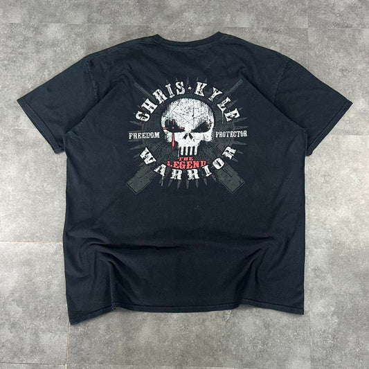 Chris Kyle T Y2K 90s print graphic Skull logo T shirt