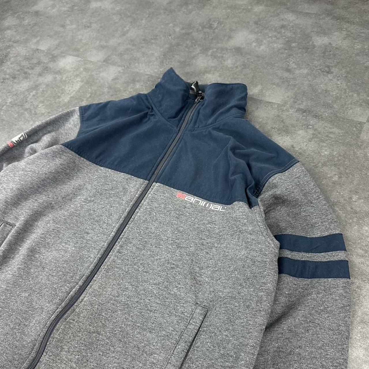 Animal 2000s vintage Spellout embroidered full zip up Sweatshirt