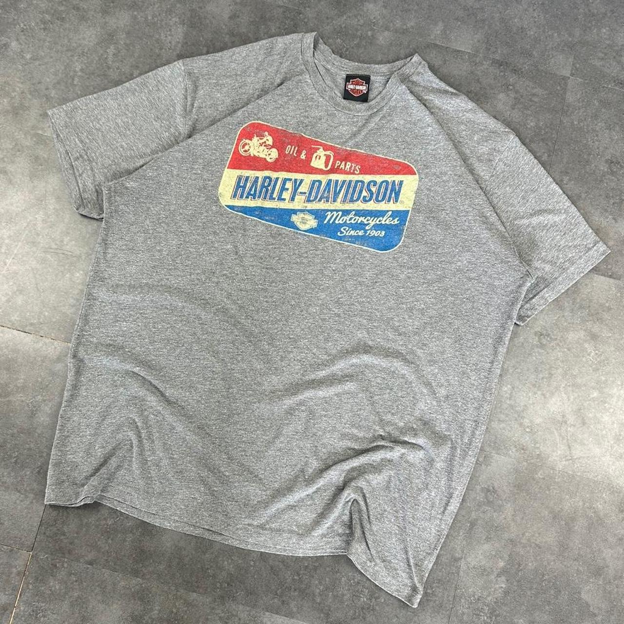 Harley Davidson 2000s biker motorcycle logo Spellout graphic T shirt