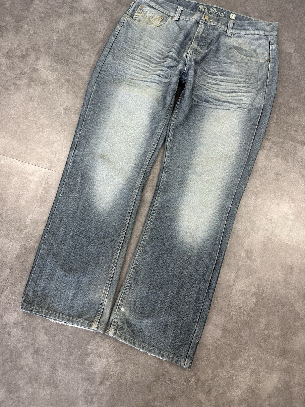 Old Skool 2000s Hip Hop Grunge Baggy Jeans 90s Y2K Vintage Skate Jeans 36W