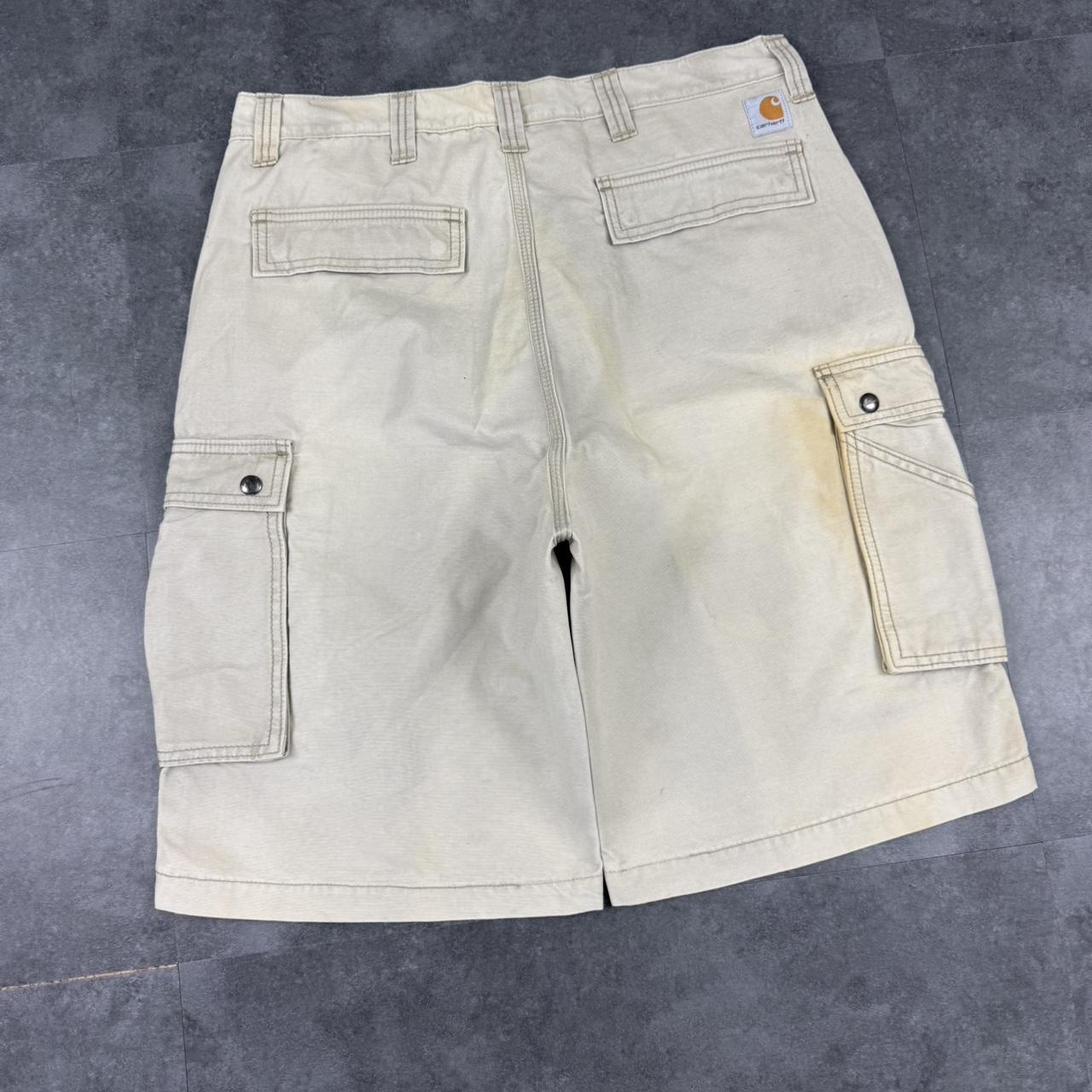 Carhartt 2000s carpenter Bermuda check dungaree workwear comfort fit cargo shorts