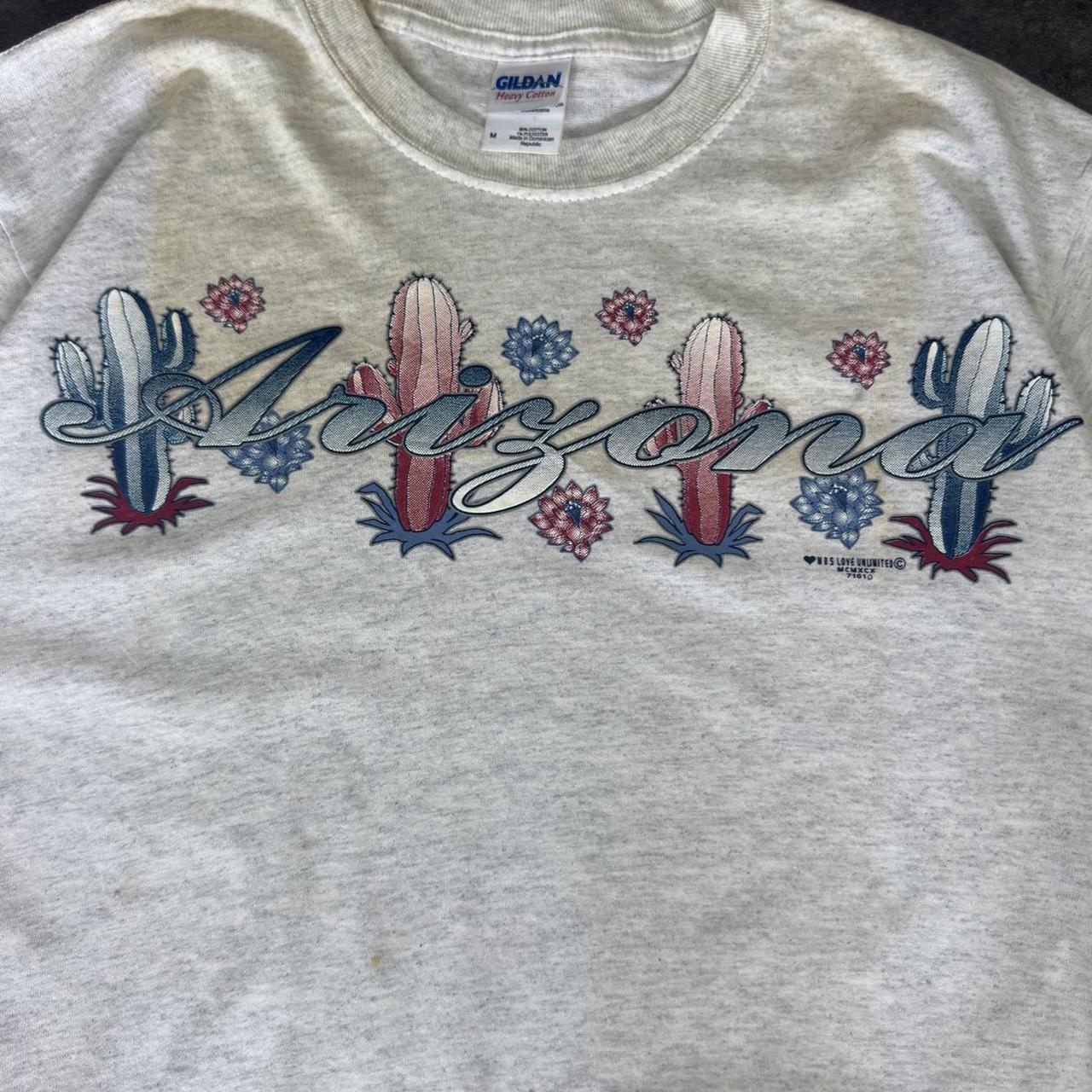 Gildan T 2000s Y2K logo Arizona cactus print design