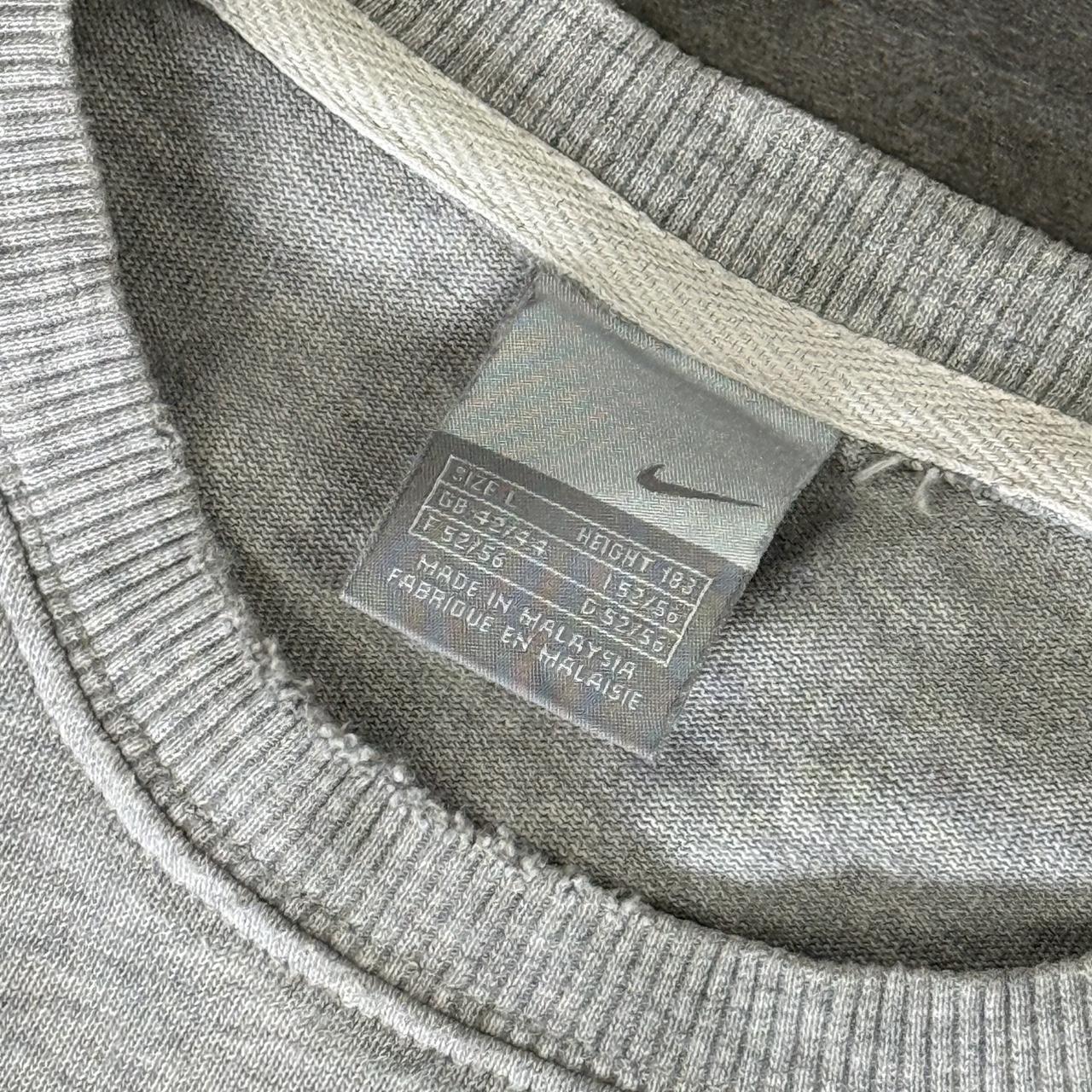 Nike vintage 2000s grey and navy sportswear print and embroidered sweatshirt