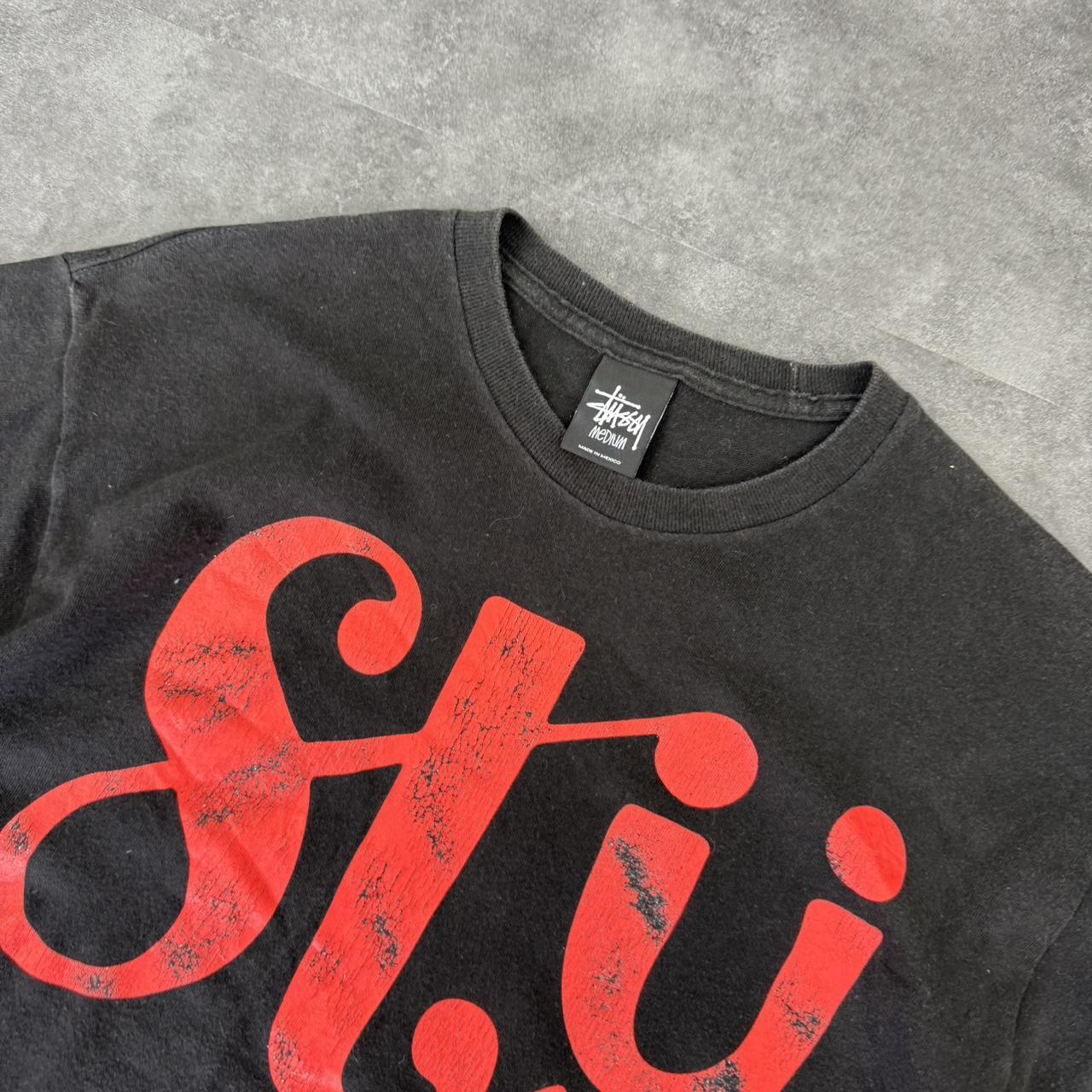 Stussy 2000s graphic print logo spellout T shirt