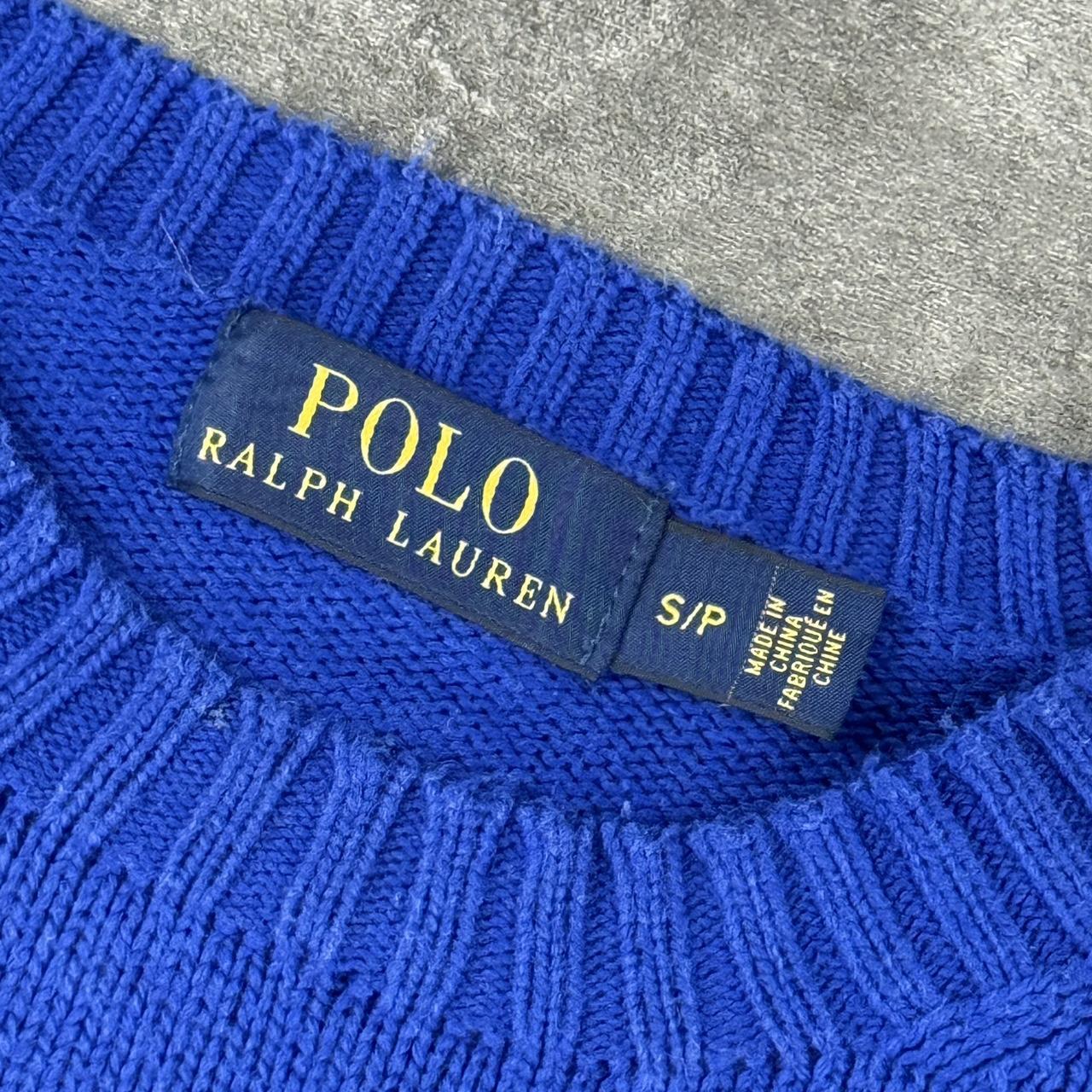 Polo Ralph Lauren 90s chunky knit knitted heavyweight blue jumper