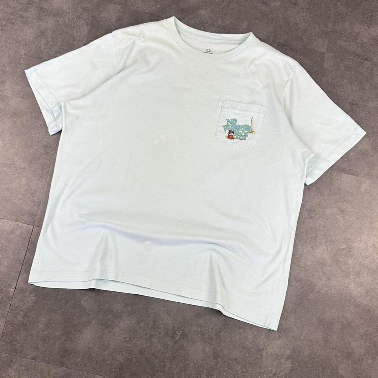 No Worries T 2000s Print Pale blue Beach Club Logo graphic T shirt