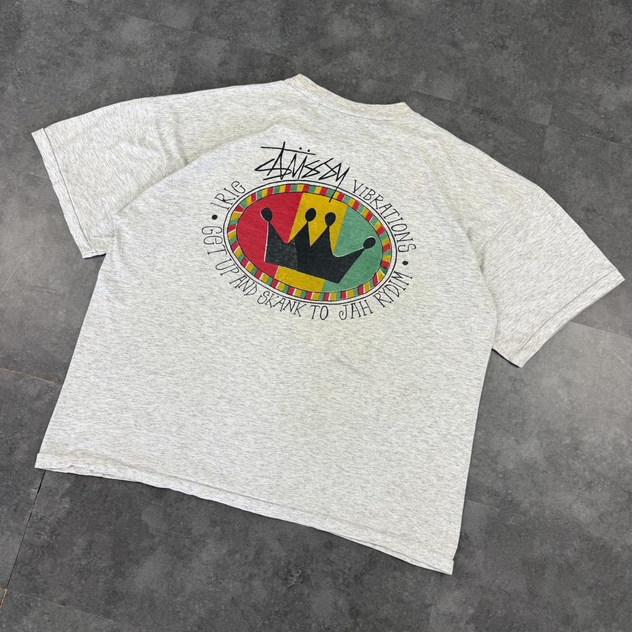 Stussy rare 90s Y2K Jamaica print graphic logo shirt