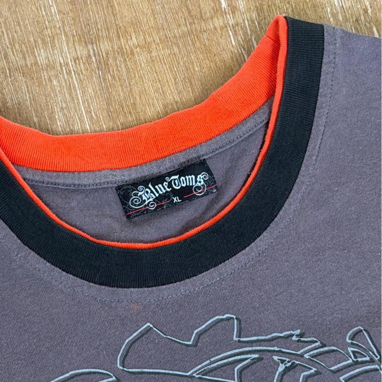Blue Toms revolution Surfwear grey and orange Y2K T-Shirt