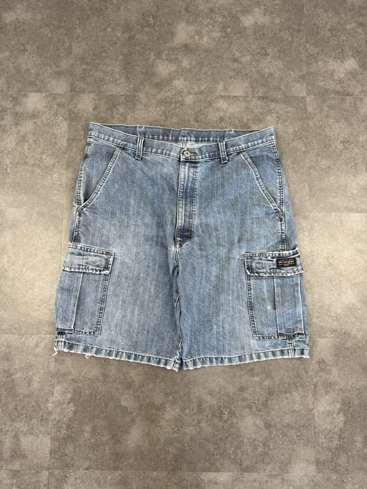 Wrangler Dungaree Vintage Baggy Carpenter 90s Y2K Denim Jorts Shorts Workwear 38