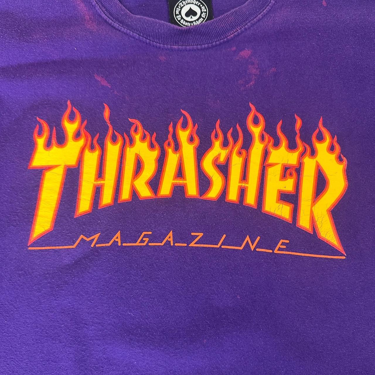 Thrasher T 2000s Print Flaming Logo design graphic T shirt